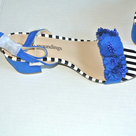 Soft Surroundings Flora Heels Blue Size 7.5 New - Picture 9 of 9